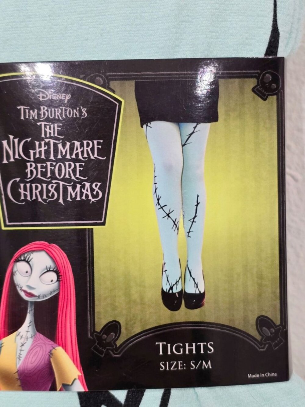 Disney Nightmare Before Christmas Sally Stitch Tights Mint Green Costume Sz S/M - Picture 3 of 8